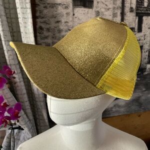 C. C Beanie Gold Glitter Yellow Cap
